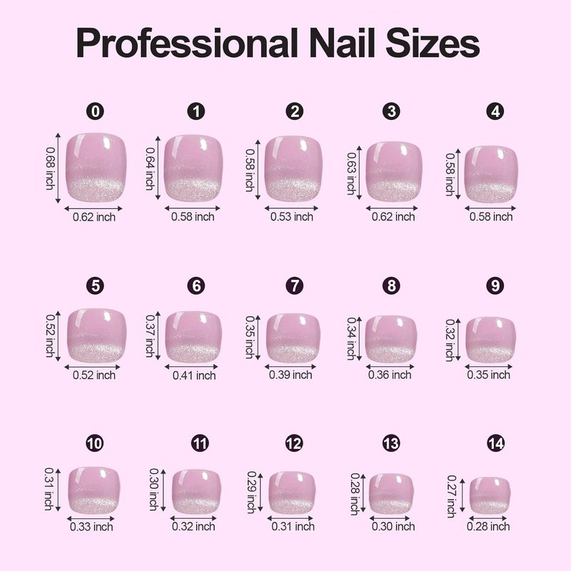 Plauva 150Pcs Cat Eye Toe Nail Tips, Toe Press on Nails, 5 Colors Glossy Glitter Cat Eye Fake Nails, Soft Gel Stick On Nails for Women and Girls 15 Sizes - Image 5